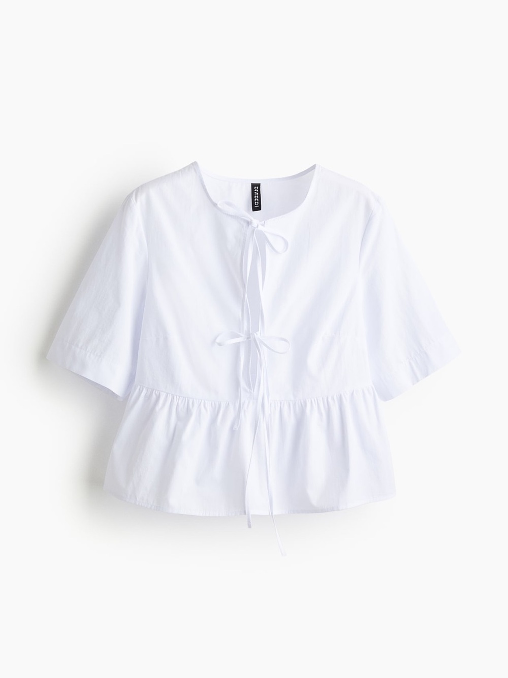 TIE-FRONT POPLIN BLOUSE